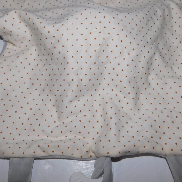 BIRBABY Gray Cream Brown Polka Dot Elephant Security Teething Blanket Star Tags - Picture 7 of 8